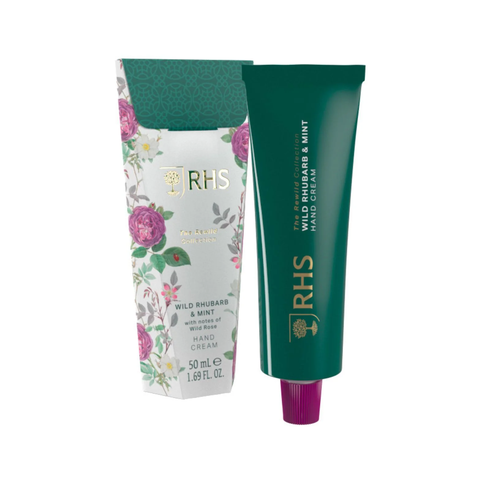 RHS Rewild Rhubarb and Mint Hand Cream 50ml