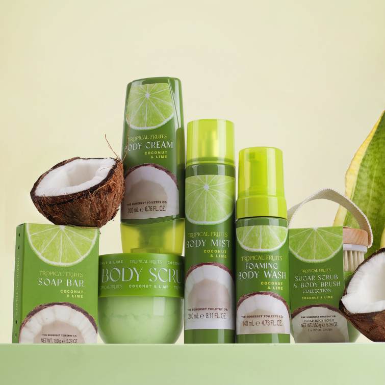 Tropical Fruits Coconut and Lime Foaming Body Wash 140ml - Image 3