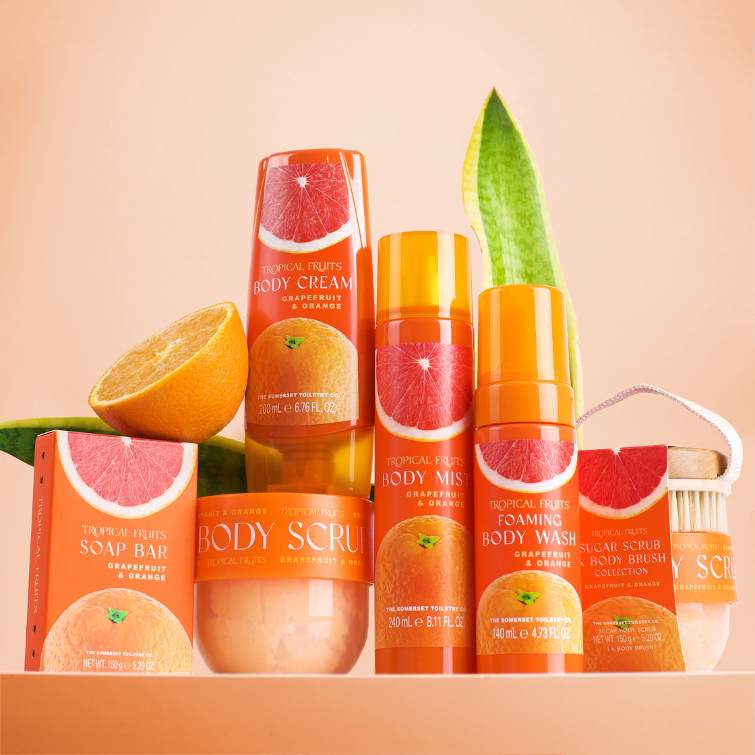 Tropical Fruits Orange & Grapefruit Body Scrub Set 150g - Image 3